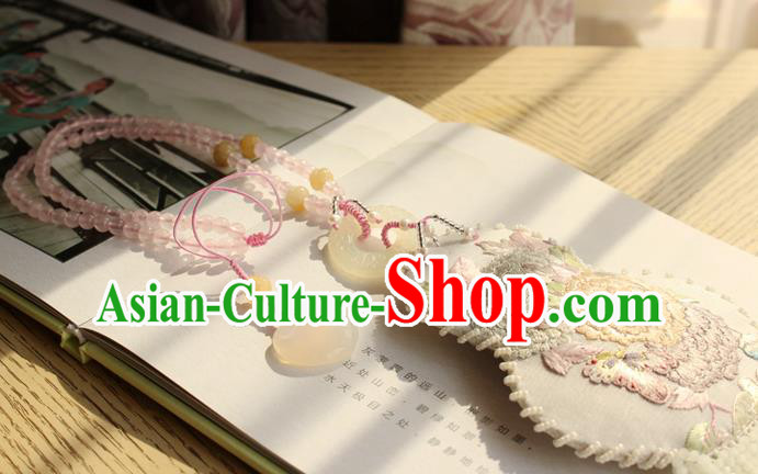 China Traditional Cheongsam Necklace Accessories Handmade Double Side Embroidered Gourd Tassel Necklet