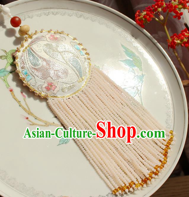 China Handmade Embroidered Sachet Necklet Accessories Traditional Cheongsam Beads Tassel Necklace