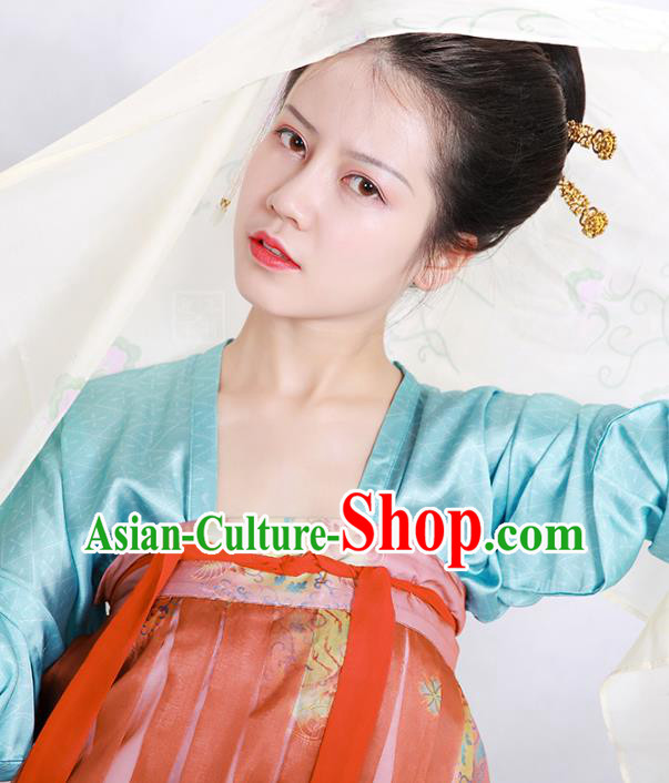 China Ancient Palace Lady Hanfu Dress Traditional Tang Dynasty Nobility Woman Historical Clothing