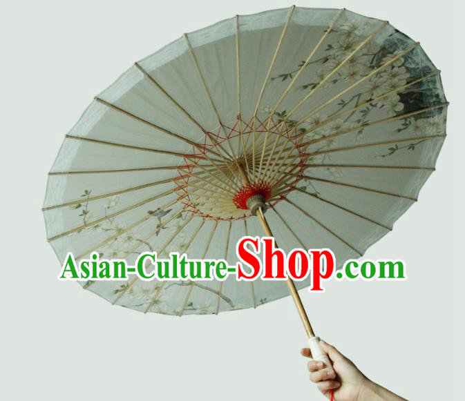 China Classical Dance Umbrellas Handmade Painting Mangnolia Oil Paper Umbrella Traditional Hanfu Umbrella