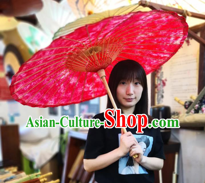 China Handmade Red Oilpaper Umbrella Classical Oil Paper Umbrella Traditional Hanfu Dance Umbrella