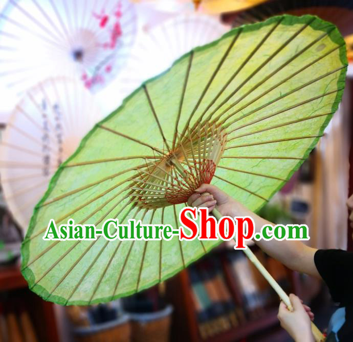 China Handmade Green Oilpaper Umbrella Classical Oil Paper Umbrella Traditional Hanfu Dance Umbrella