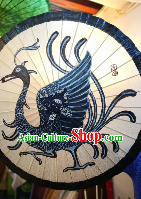 China Traditional Hanfu Painting Rosefinch Orchids Umbrella Handmade Oilpaper Umbrella Ancient Swordsman Oil Paper Umbrella
