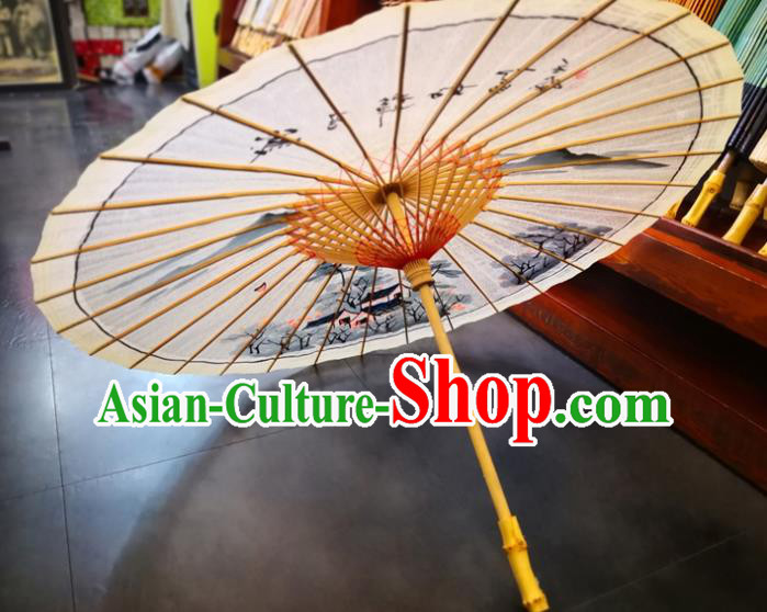 China Traditional Hanfu Umbrella Handmade Oilpaper Umbrella Ink Painting Oil Paper Umbrella