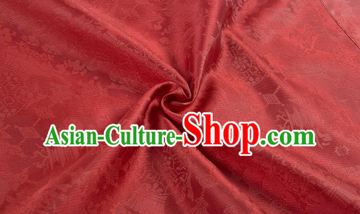 China Ancient Ming Dynasty Imperial Countess Historical Clothing Traditional Hanfu Red Brocade Robe