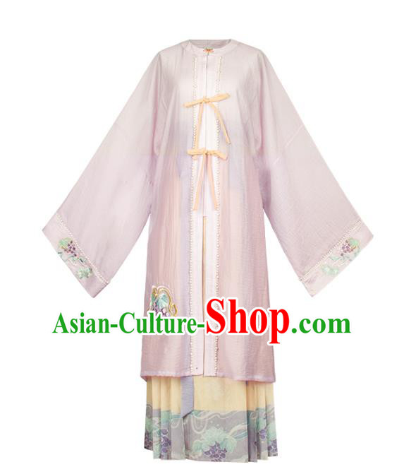 China Traditional Hanfu Dress Ancient Ming Dynasty Nobility Lady Historical Clothing
