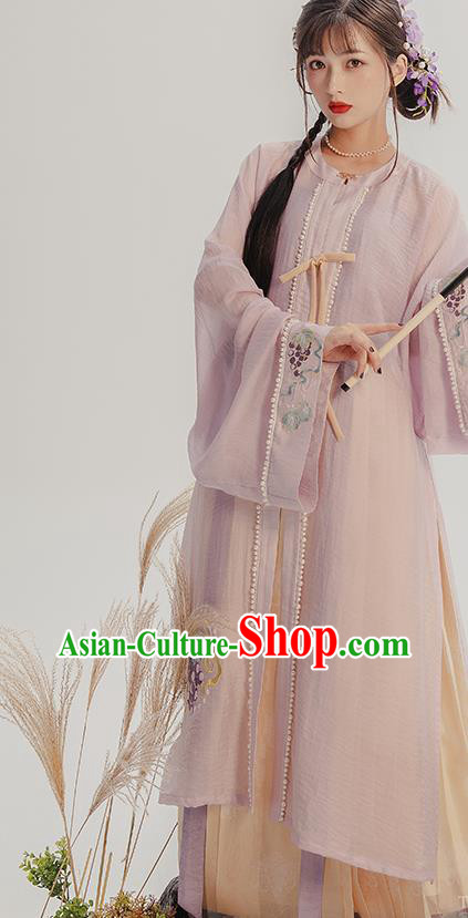 China Traditional Hanfu Dress Ancient Ming Dynasty Nobility Lady Historical Clothing