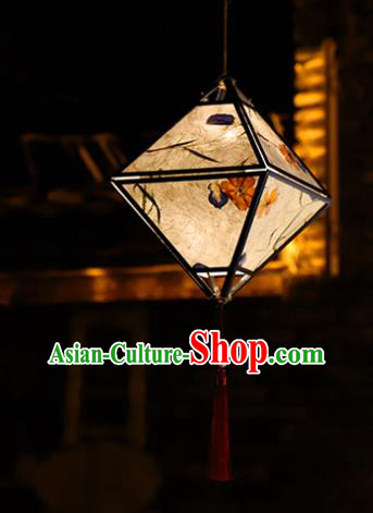 China New Year Decoration Handmade Parchment Hanging Lamp Traditional Spring Festival Rhombus Lantern