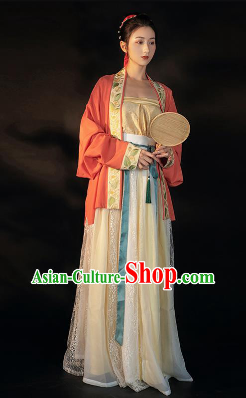 China Traditional Song Dynasty Imperial Concubine Historical Clothing Ancient Court Woman Hanfu Dress Apparels