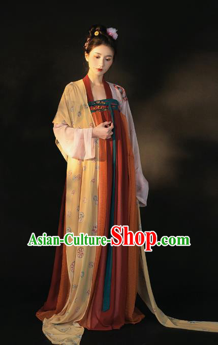 China Traditional Tang Dynasty Palace Lady Historical Clothing Ancient Royal Princess Hanfu Dress