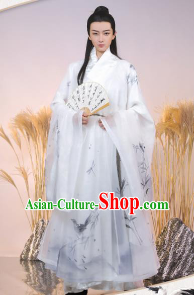 China Ancient Childe Hanfu Robe Clothing Traditional Ming Dynasty Swordsman Historical Costume