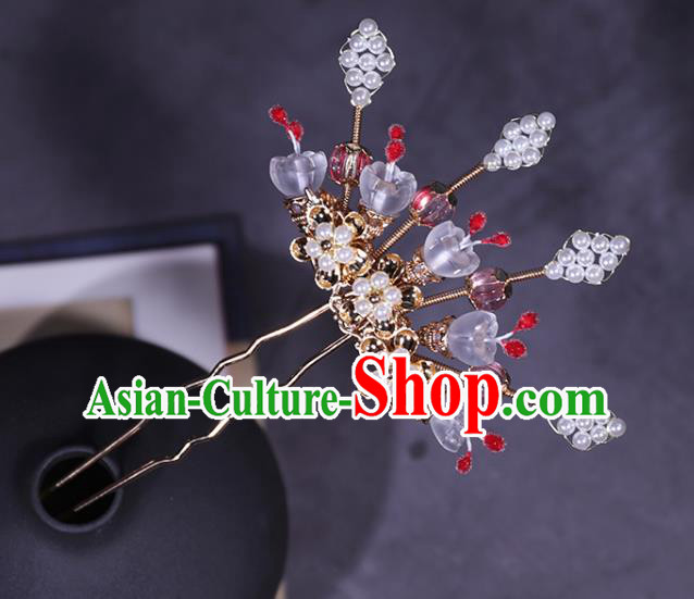 China Ancient Princess Plum Blossom Hairpin Traditional Ming Dynasty Young Lady Hair Stick