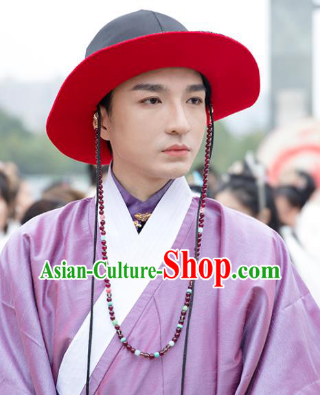 Chinese Traditional Ming Dynasty Noble Chide Hat Ancient Scholar Headwear