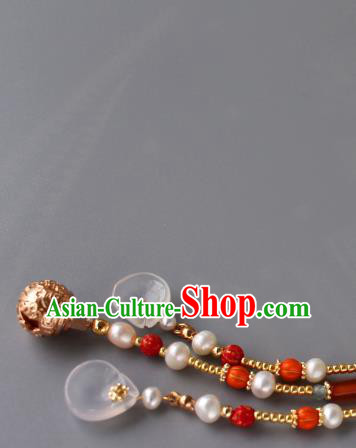 Chinese Traditional Cheongsam Brooch Accessories Ancient Court Woman Tassel Golden Pendant