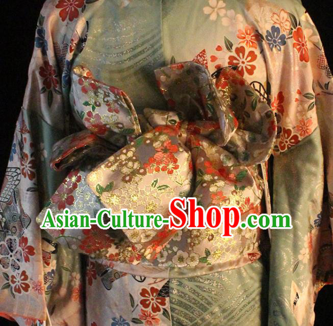 Japanese Pink Brocade Belt Japan Traditional Yukata Waistband Kimono Accessories