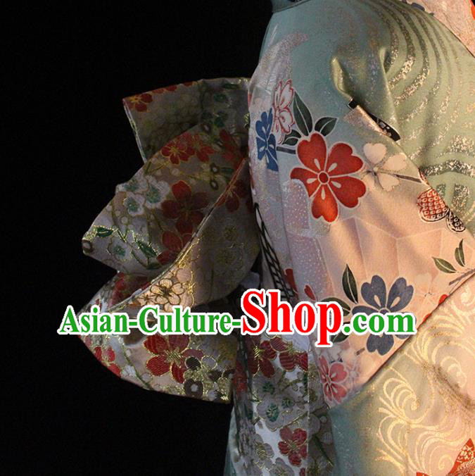 Japanese Pink Brocade Belt Japan Traditional Yukata Waistband Kimono Accessories