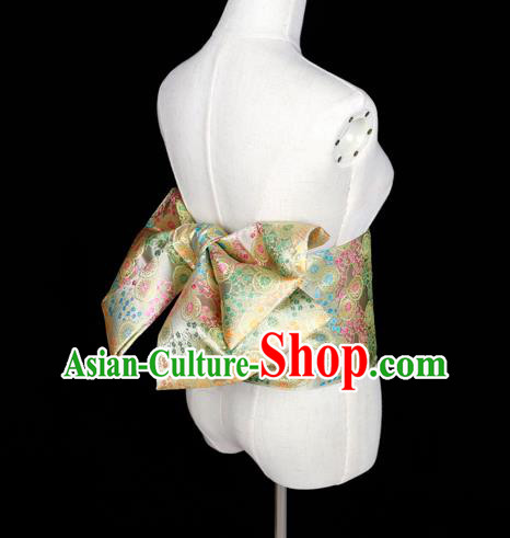 Japan Traditional Yukata Golden Brocade Waistband Japanese Kimono Belt