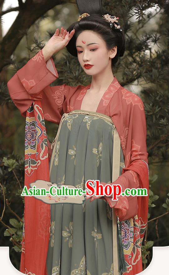 China Ancient Court Beauty Hanfu Dress Clothing Traditional Tang Dynasty Concubine Yang Historical Costumes