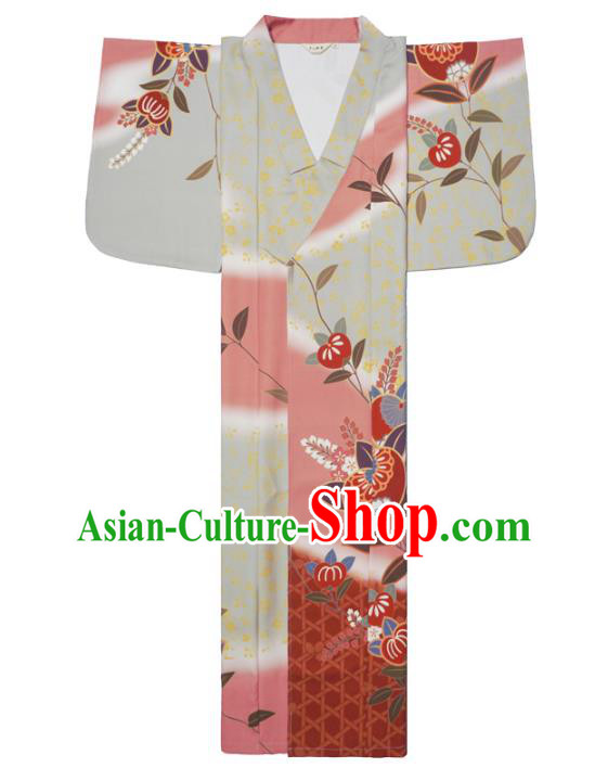 Japanese Traditional Young Lady Printing Yukata Dress Asian Japan Summer Festival Kimono Clothing