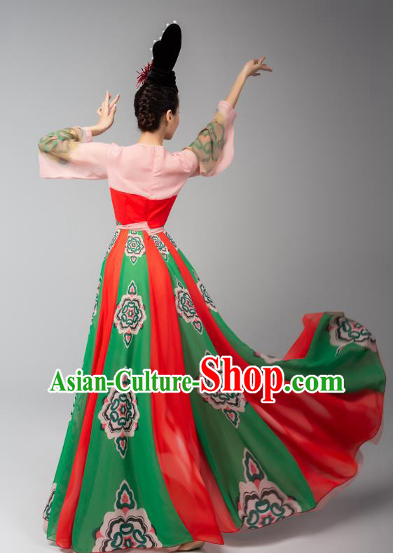Chinese Court Dance Hanfu Dress Traditional Classical Dance Performance Costumes and Headdress