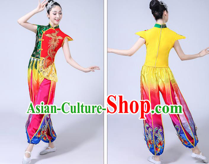 China Folk Dance Clothing Drum Dance Costume Yangko Dance Group Dance Uniforms