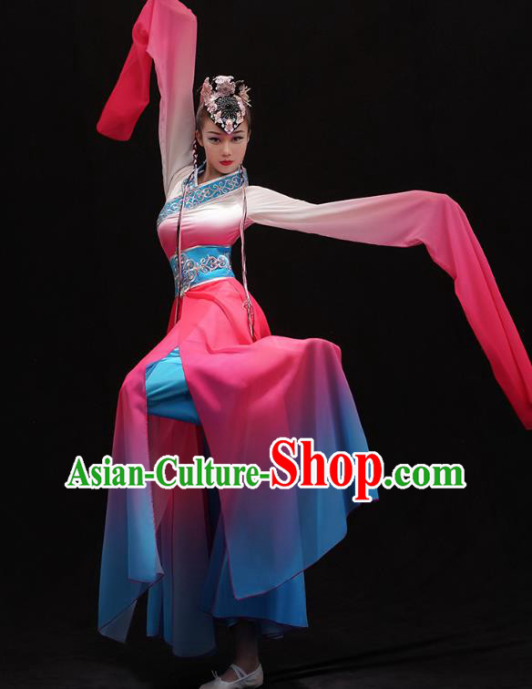 Chinese Classical Dance Jinghong Clothing Umbrella Dance Outfits Traditional Water Sleeve Dance Dress