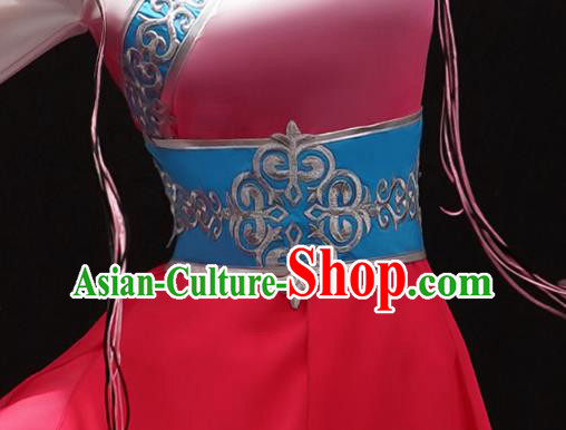 Chinese Classical Dance Jinghong Clothing Umbrella Dance Outfits Traditional Water Sleeve Dance Dress