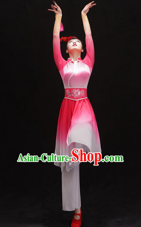 Chinese Traditional Umbrella Dance Dress Classical Ballet Dance Clothing Palace Fan Dance Pink Outfits