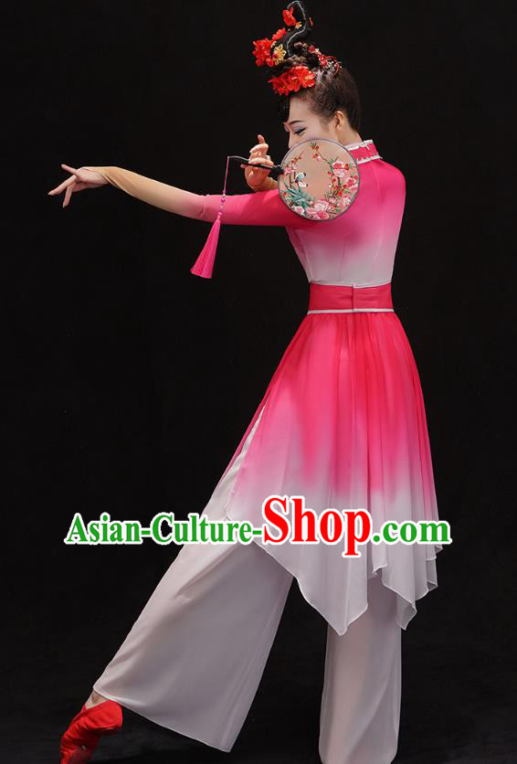 Chinese Traditional Umbrella Dance Dress Classical Ballet Dance Clothing Palace Fan Dance Pink Outfits