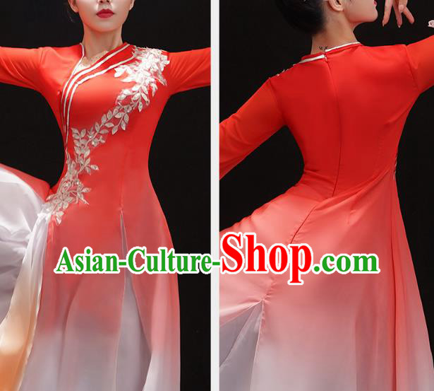 Chinese Classical Ballet Dance Clothing Woman Solo Dance Outfits Traditional Umbrella Dance Red Dress