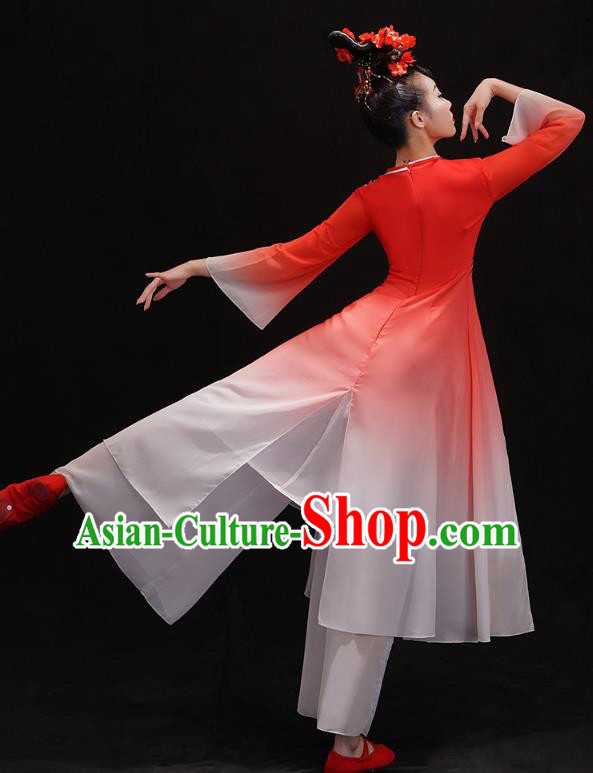 Chinese Classical Ballet Dance Clothing Woman Solo Dance Outfits Traditional Umbrella Dance Red Dress