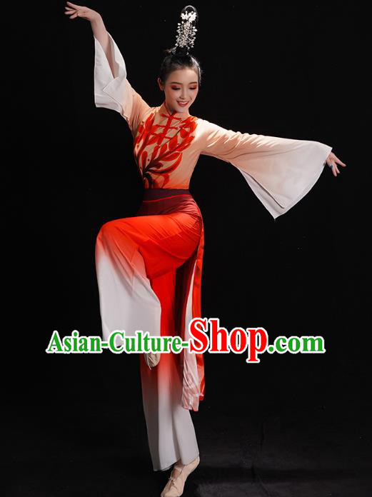 China Folk Dance Costume Yangko Dance Red Uniforms Fan Dance Clothing