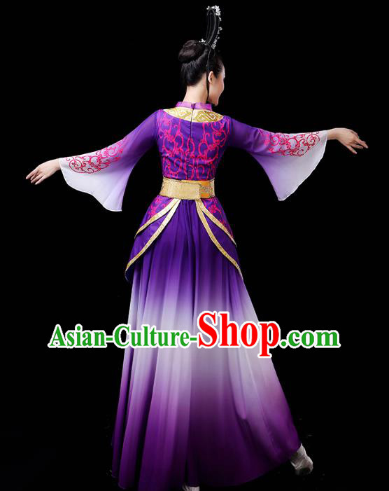 Chinese Traditional Court Dance Performance Clothing Classical Dance Costume Umbrella Dance Purple Dress