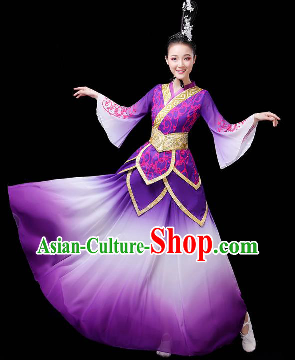 Chinese Traditional Court Dance Performance Clothing Classical Dance Costume Umbrella Dance Purple Dress