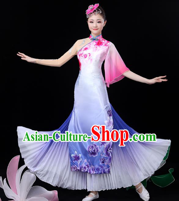 Chinese Classical Dance Solo Dance Costume Umbrella Dance Lilac Dress Traditional Performance Clothing
