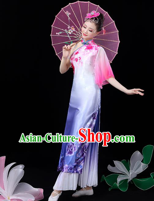 Chinese Classical Dance Solo Dance Costume Umbrella Dance Lilac Dress Traditional Performance Clothing