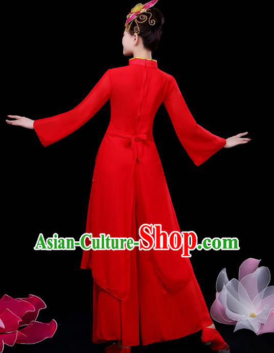 Chinese Classical Dance Clothing Umbrella Dance Red Dress Traditional Performance Outfits
