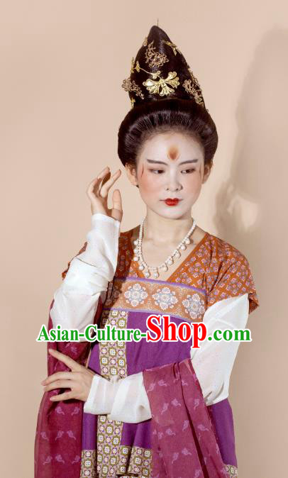 China Ancient Imperial Concubine Hanfu Dress Traditional Tang Dynasty Court Beauty Historical Clothing