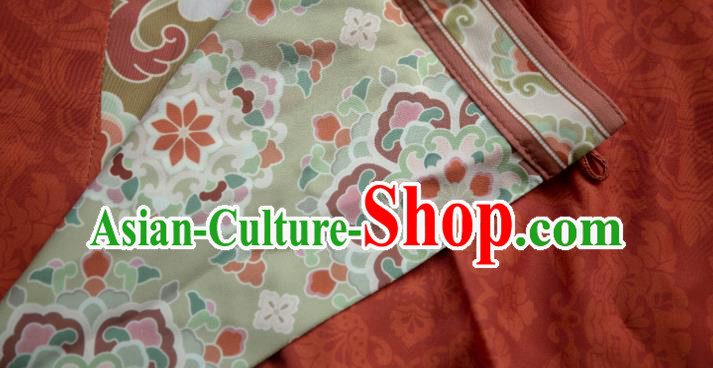 China Ancient Tang Dynasty Swordsman Historical Clothing Red Silk Round Collar Robe