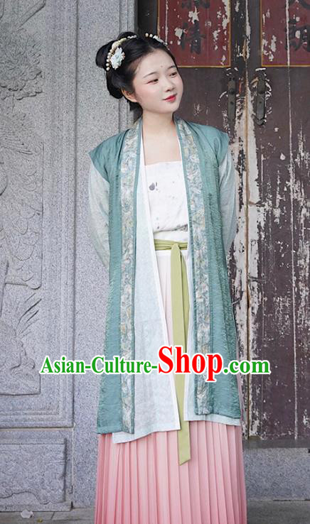 China Ancient Nobility Lady Hanfu Dress Apparels Traditional Song Dynasty Patrician Woman Historical Clothing