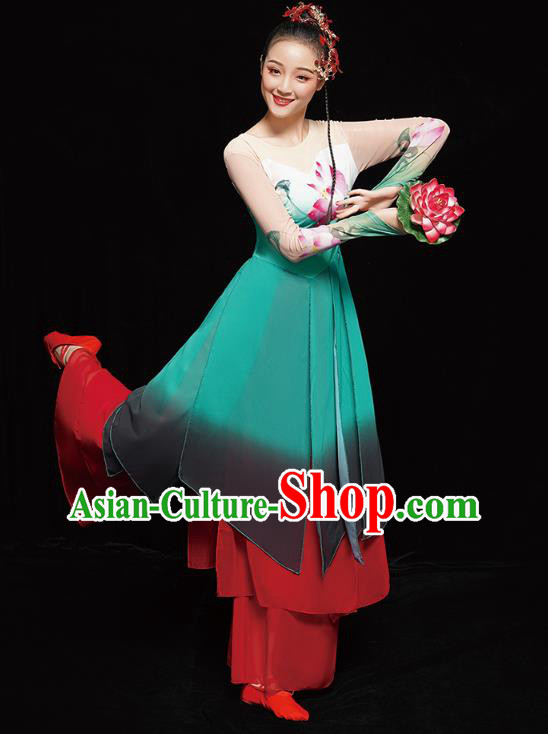 Chinese Traditional Lotus Dance Dress Classical Dance Performance Clothing Umbrella Dance Outfits