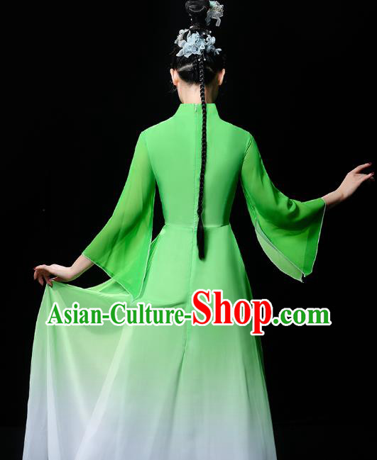 Chinese Traditional Jiangnan Watertown Performance Costumes Classical Dance Clothing Umbrella Dance Green Dress