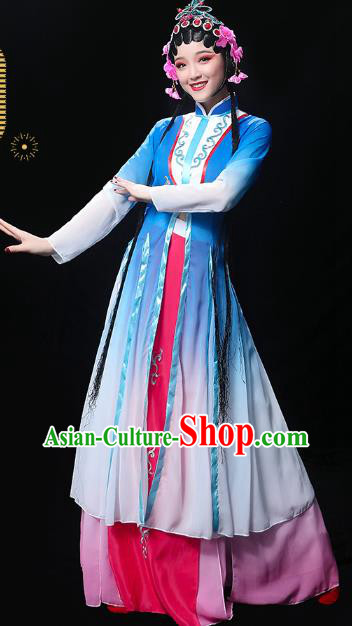 Chinese Classical Dance Clothing Beauty Dance Blue Dress Traditional Peking Opera Performance Costumes