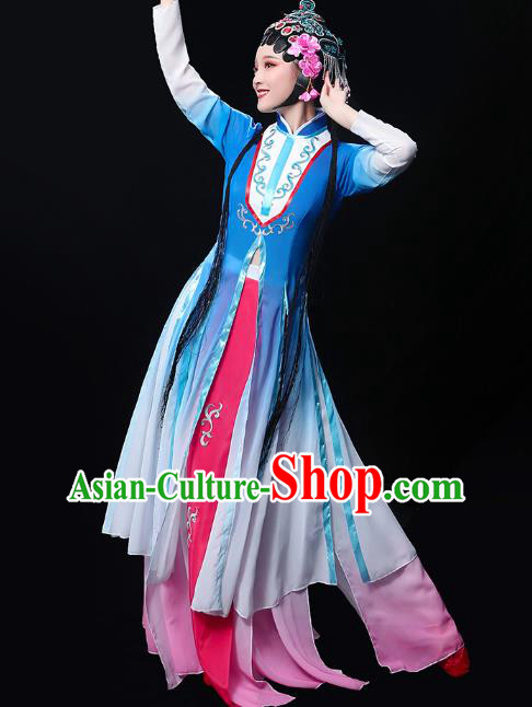 Chinese Classical Dance Clothing Beauty Dance Blue Dress Traditional Peking Opera Performance Costumes