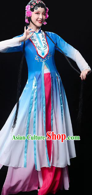 Chinese Classical Dance Clothing Beauty Dance Blue Dress Traditional Peking Opera Performance Costumes