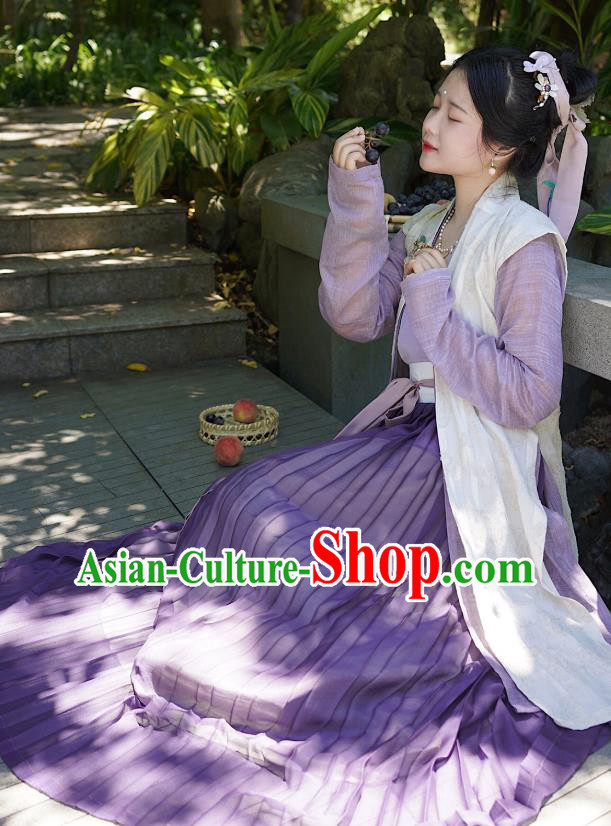 China Ancient Song Dynasty Imperial Concubine Historical Costumes and Headpiece Complete Set
