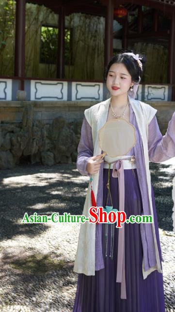 China Ancient Song Dynasty Imperial Concubine Historical Costumes and Headpiece Complete Set
