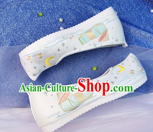 China Traditional Hanfu Embroidered Shoes Ancient Young Lady Shoes Classical Dance Shoes