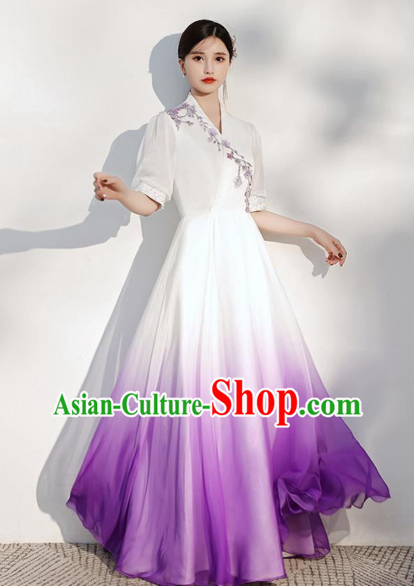 China Chorus Performance Full Dress Modern Dance Costume Annual Meeting Catwalks Clothing