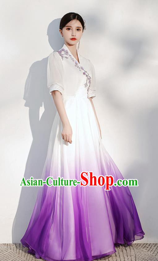 China Chorus Performance Full Dress Modern Dance Costume Annual Meeting Catwalks Clothing